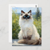 Carte Postale Sérénité impressionniste La Ragdoll (Devant / Derrière)