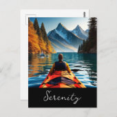 Carte Postale Sérénité | Kayak sur le lac (Devant / Derrière)