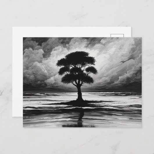 Carte Postale Sérénité solitaire : Résilience d'un arbre (Devant / Derrière)