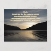 Carte Postale Serenity Prayer Lac Sunset Silhouette (Devant)