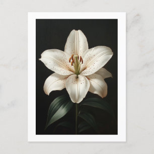 Carte Postale Serenity White Lily - Hommage Floral Élégant