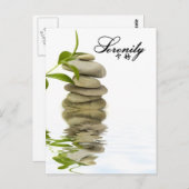 Carte Postale Serenity - Zen Rocks avec Bamboo (Devant / Derrière)