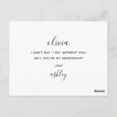 Carte Postale Serez-vous ma demoiselle d'honneur ? Floral boho a (Dos)