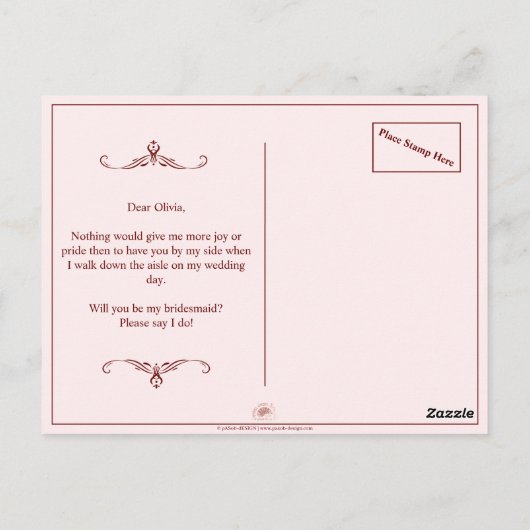 Carte Postale Serez-Vous Ma Femme D'Accueil ? Trois Bridesmaitre (Dos)