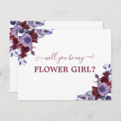 Carte Postale Serez-Vous Ma Fille Fleur Violet Floral (Devant / Derrière)