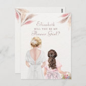 Carte Postale Serez-Vous Ma Proposition De Fête De Fête De Fille (Devant / Derrière)