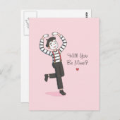 Carte Postale Serez-Vous Mime Doodle, Funny Valentines Day (Devant / Derrière)