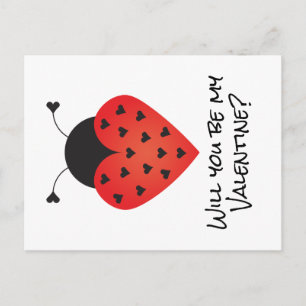 Carte Postale Serez-Vous Mon Coeur Saint Valentin Ladybug Rouge 