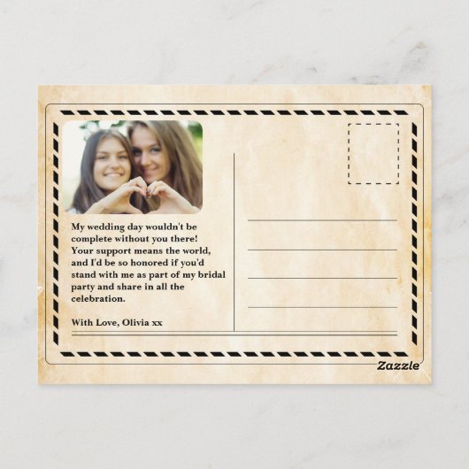 Carte Postale Serez-Vous Mon Épouse Rustique Journal (Dos)