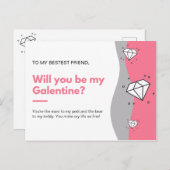 Carte Postale Serez-vous mon Galentin ? (Devant / Derrière)