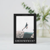 Carte Postale Serez-vous mon Groomsman Minimal Photo Modern Dark (Debout devant)