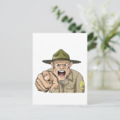 Carte Postale Sergent de l'armée en colère qui crie (Debout devant)