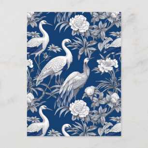 Carte Postale Série Chinoserie bleu et blanc Design 7
