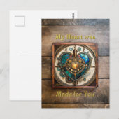 Carte Postale Série Coeur en verre doré Steampunk Steampunk (Devant / Derrière)