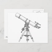 Carte Postale Série de dessin de télescope (Devant / Derrière)