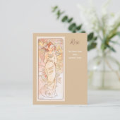 Carte Postale Série de fleurs roses Alphonse Mucha (Debout devant)
