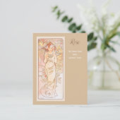 Carte Postale Série de fleurs roses Alphonse Mucha (Debout devant)