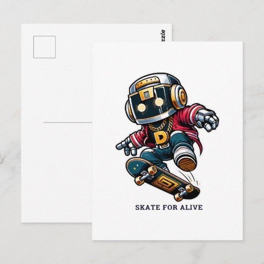 Carte Postale Série de skate Street Style (Devant / Derrière)