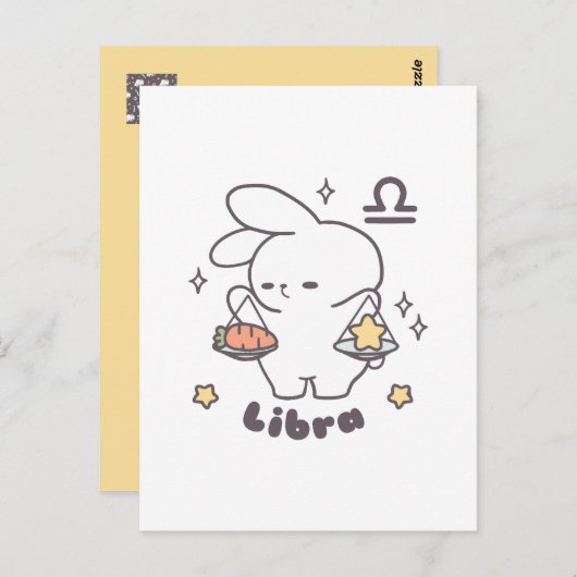 Carte Postale Série du zodiaque Libra Loppi Tokki Bunny (Devant / Derrière)
