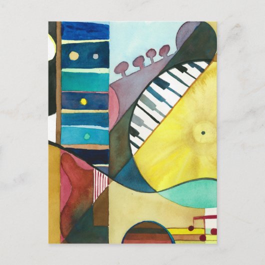 Carte Postale Série musicale - voies de guitare (Devant)