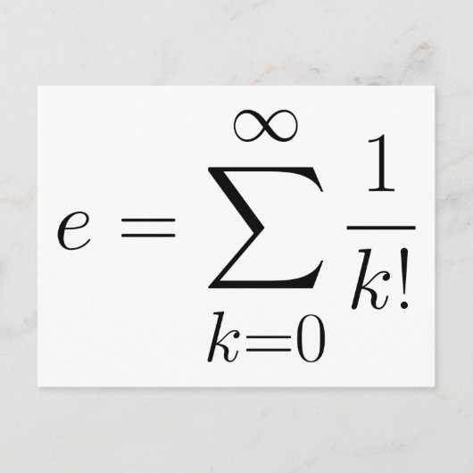 Carte Postale Série numérique d'Euler (Devant)