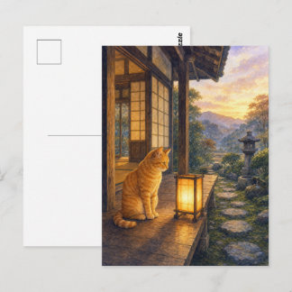 Carte Postale series_3_8|Gazing Lantern Tabby Cat Japanese Art