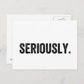Carte Postale Sérieusement (Devant / Derrière)