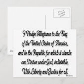 Carte Postale Serment d'allégeance (Devant / Derrière)