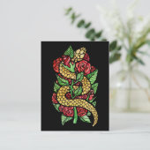 Carte Postale Serpent à fleurs (Debout devant)