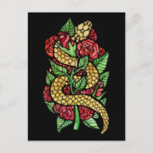 Carte Postale Serpent à fleurs (Devant)