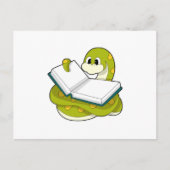 Carte Postale Serpent à la lecture avec livre (Devant)