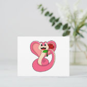Carte Postale Serpent à la rose (Debout devant)