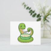 Carte Postale Serpent à manger avec du Muesli (Debout devant)