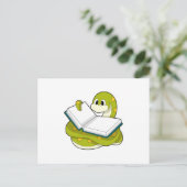 Carte Postale Serpent à Reading avec un livre (Debout devant)