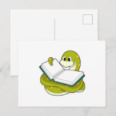 Carte Postale Serpent à Reading avec un livre (Devant / Derrière)