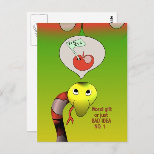 Carte Postale Serpent a une mauvaise idée (Devant / Derrière)