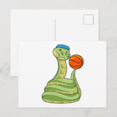 Carte Postale Serpent au basket-ball (Devant / Derrière)