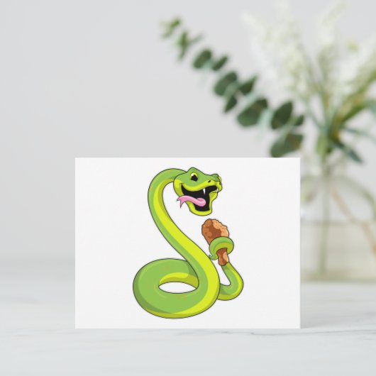 Carte Postale Serpent au poulet (Debout devant)