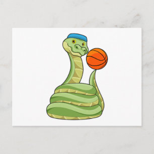 Carte Postale Serpent au sport de basket-ball