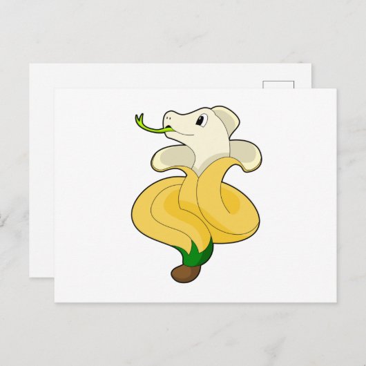 Carte Postale Serpent avec banane (Devant / Derrière)