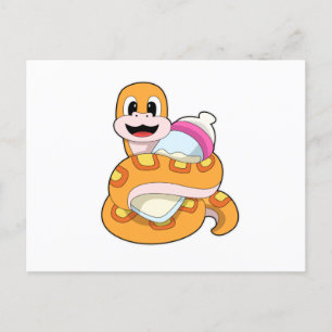 Carte Postale Serpent avec bouteille Baby