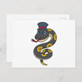 Carte Postale Serpent avec Chapeau (Devant / Derrière)