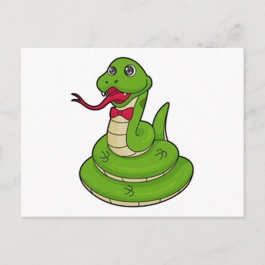 Carte Postale Serpent avec cravate de cabot (Devant)