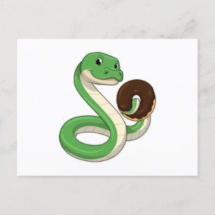 Carte Postale Serpent avec Donut