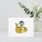 Carte Postale Serpent avec lunettes de natation (Debout devant)