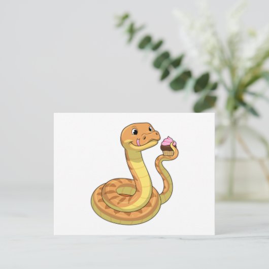 Carte Postale Serpent avec Muffin (Debout devant)