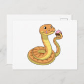 Carte Postale Serpent avec Muffin (Devant / Derrière)