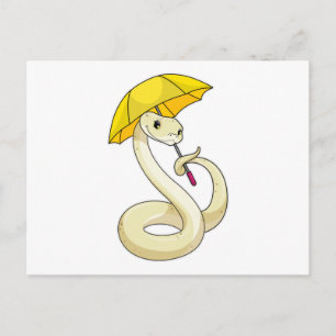 Carte Postale Serpent avec parapluie
