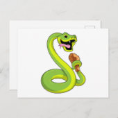 Carte Postale Serpent avec Poule (Devant / Derrière)