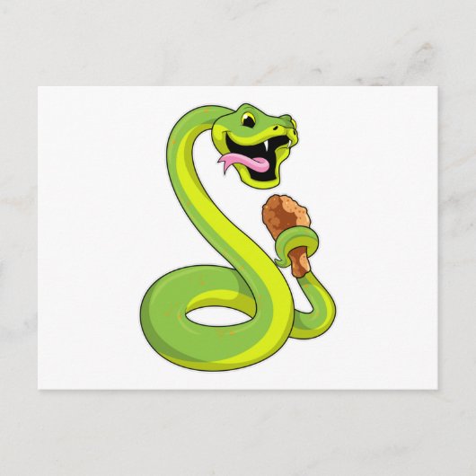 Carte Postale Serpent avec Poule (Devant)
